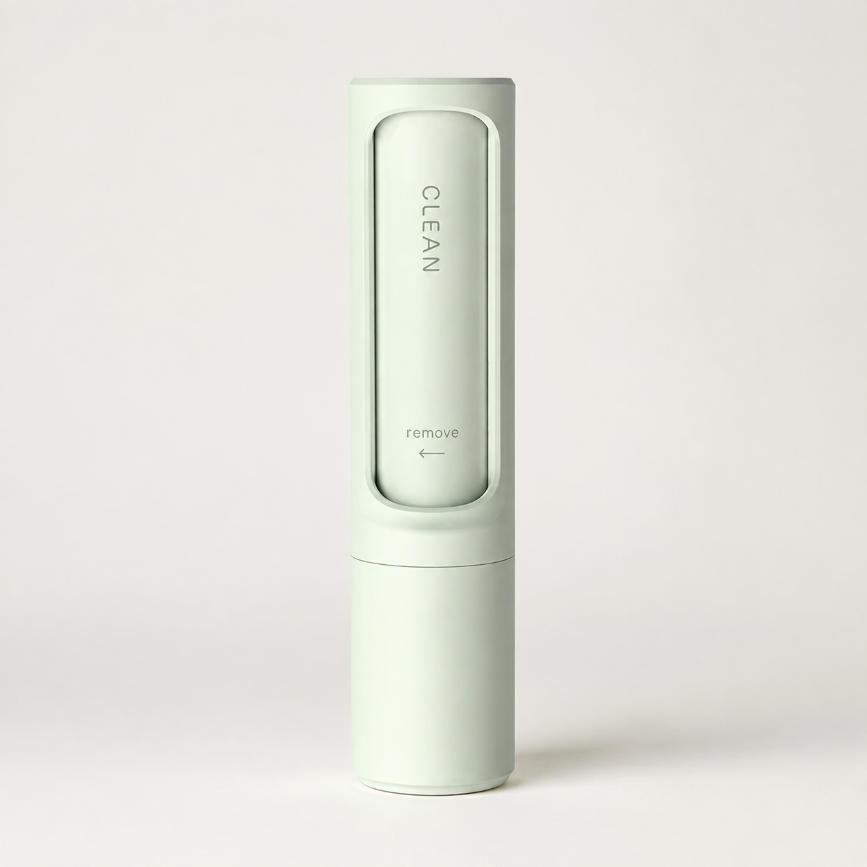 Reusable pet hair remover roller in clean studio setting